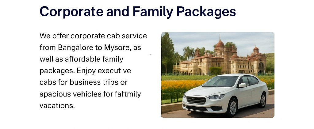 Intercity cab service from Bangalore to Mysore