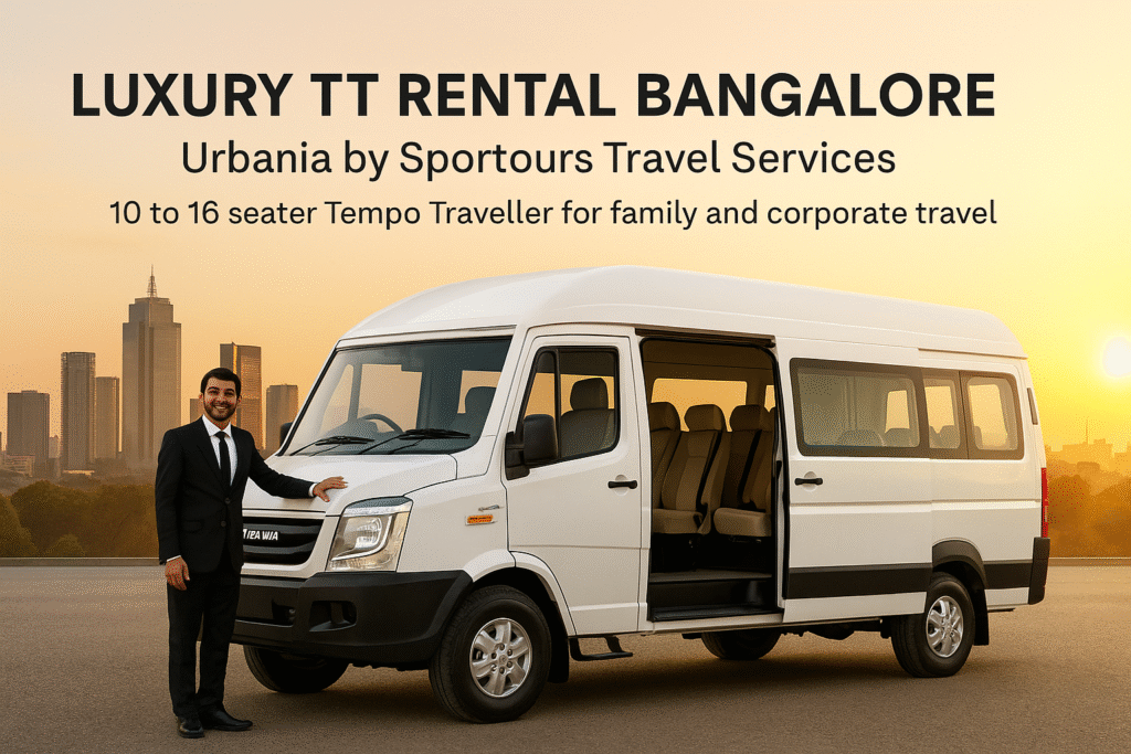 Outstation Tempo Traveller rental Bangalore for group trips to Mysore, Coorg, and Ooty