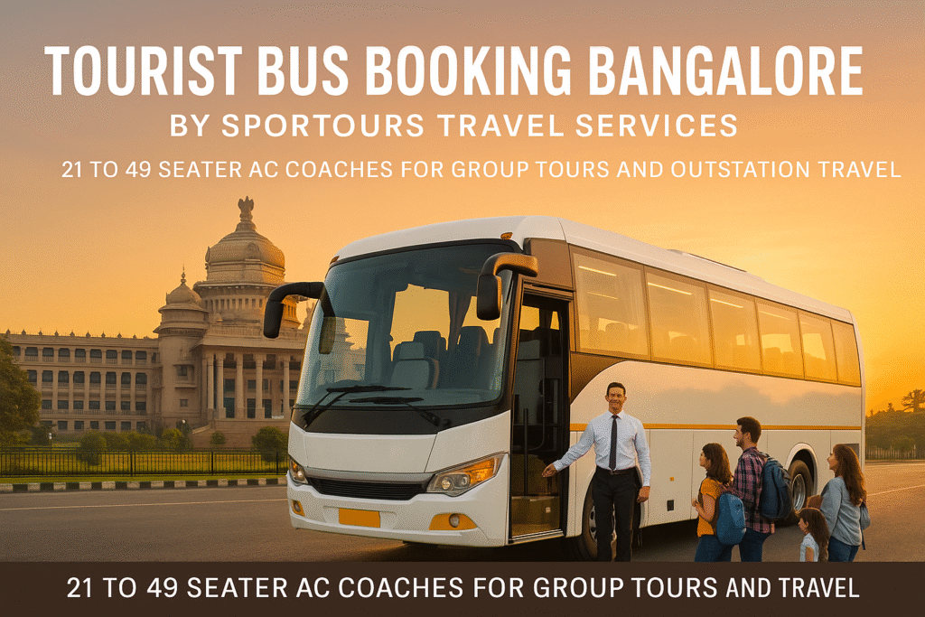 Group tour bus booking Bangalore for weddings, school trips, and family tours