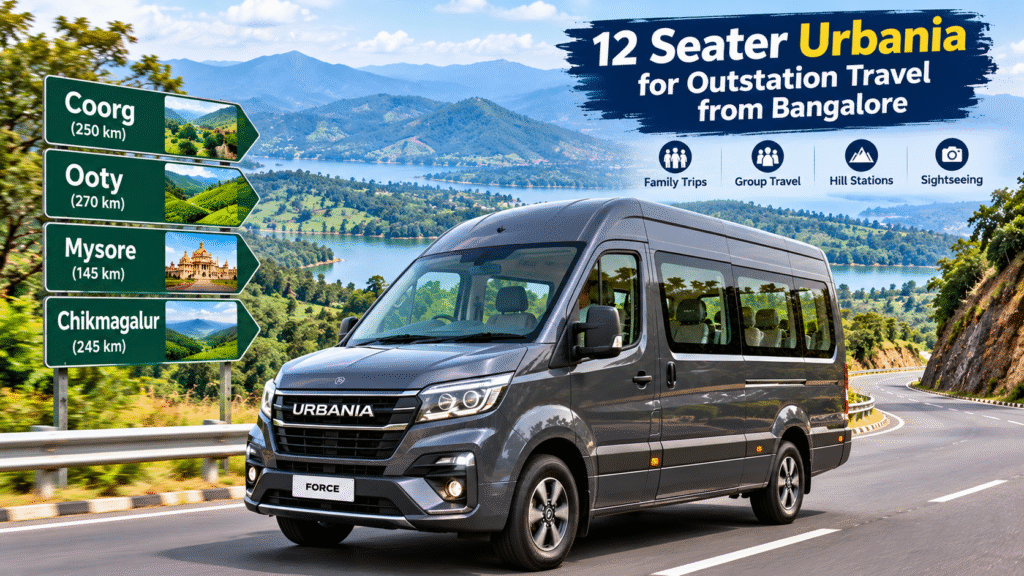 12 Seater Urbania for outstation travel from Bangalore