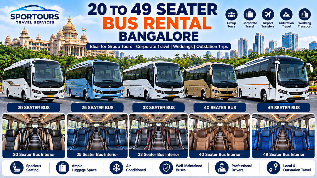 20 to 49 Seater Bus Rental Bangalore