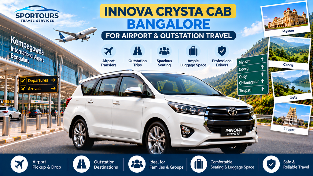 Innova Crysta Cab Bangalore for airport and outstation travel