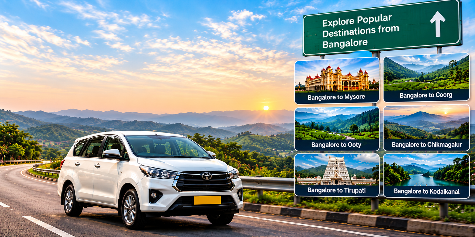 Outstation Taxi Booking from Bangalore